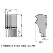 WAGO - Ein- und mehrpolige Klemmenleiste 1-Leiter-Federleiste 2020-104 CAGECLAMP,1,5mm²,gr − 50 Stück