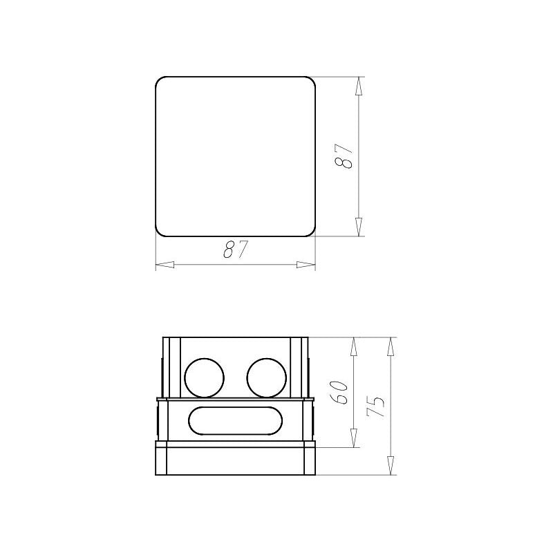 Kaiser - Dose, Gehäuse für Montage in der Wand/Decke UP-Einbaugehäuse 1094-22 87x87x75mm