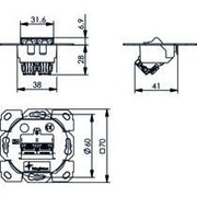 Telegärtner - Kommunikationsanschlussdose Kupfer Modulaufnahme 100022982 AMJ-SL 2-fach