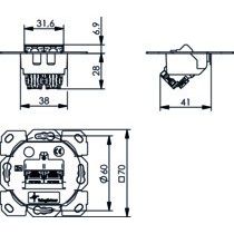 Telegärtner - Kommunikationsanschlussdose Kupfer Modulaufnahme 100022982 AMJ-SL 2-fach