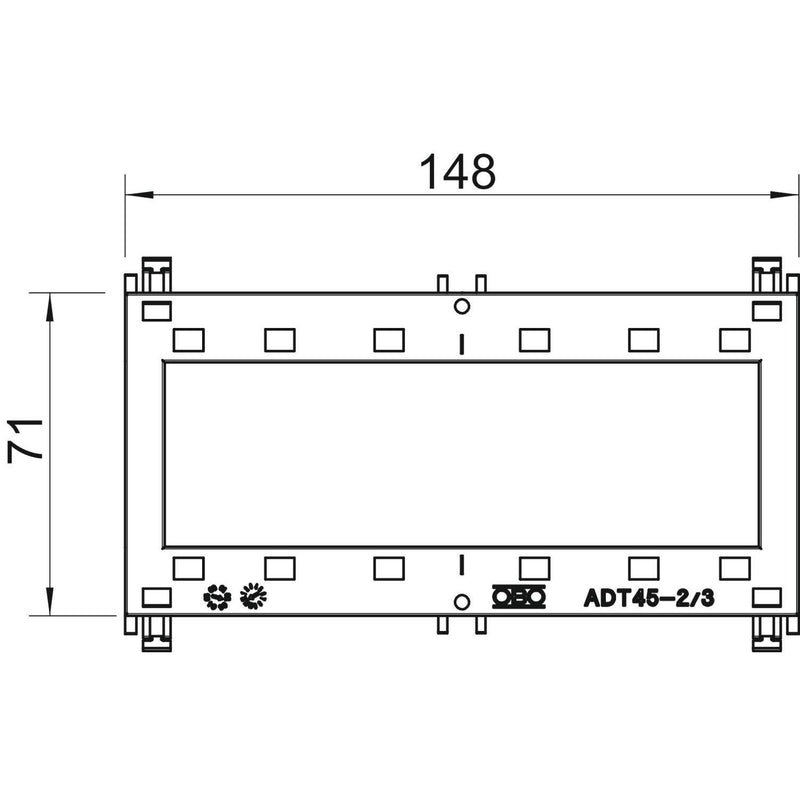 OBO Bettermann - Einbaudose für Geräteeinbaukanal Adapter für Einb.geräte 45 ADT-45 3 zweifach/dreifach