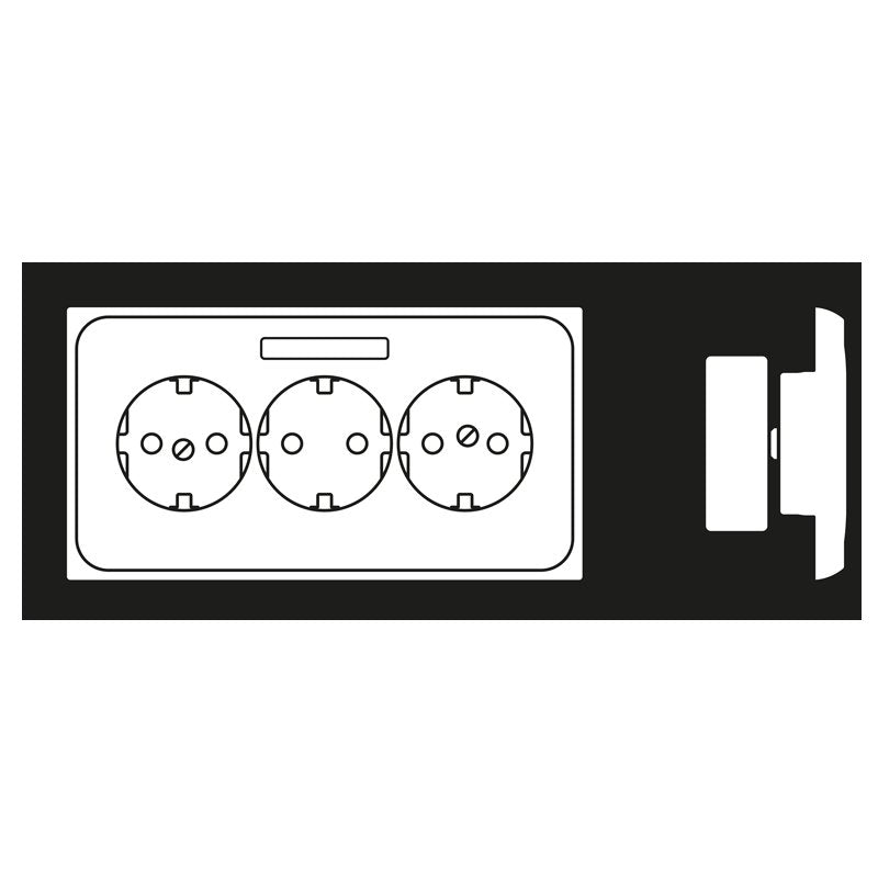Jung - Steckdose KK-SCHUKO-Steckdose 3-fach CD 523 NA WW 16A 250V