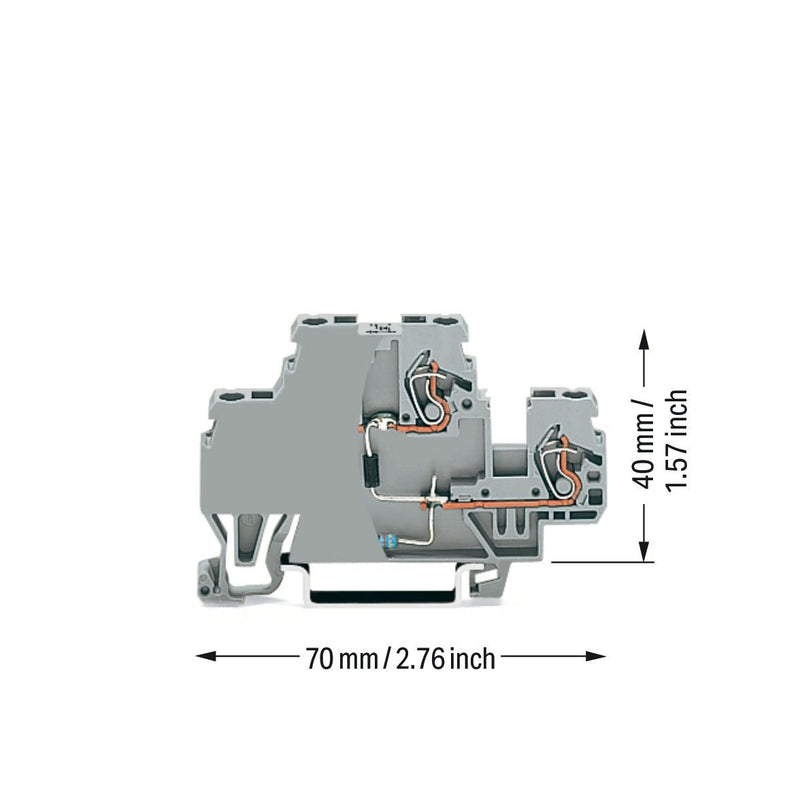 WAGO - Bauelement-Reihenklemme Bauelementklemme 870-541/281727870518 Doppelstock − 50 Stück