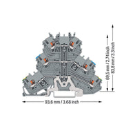 WAGO GmbH & Co. KG - Durchgangs-Reihenklemme Dreistockklemme 2200-3217 Drücker,gr − 40 Stück