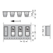 WAGO - Ein- und mehrpolige Klemmenleiste THR-Leiterplattenklemme 2061-1641/998-404 Drücker,1,5 mm²,weiß − 5760 Stück