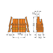 WAGO - Kabelsteckverbinder für Leiterplattensteckverbinder 1-Leiter-Federleiste 231-323/037-000 CAGECLAMP,2,5mm²,or − 10 Stück