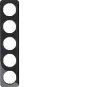 Berker - Abdeckrahmen Rahmen sw/gl 10152145 5fach