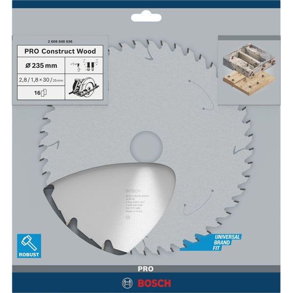 Bosch - Kreissägeblatt PRO Construct Wood 2608640636 Kreissägeblatt 235 x