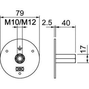 OBO Bettermann - Erdungsfestpunkt 205 DG V4A mit Doppelgewinde − 10 Stück