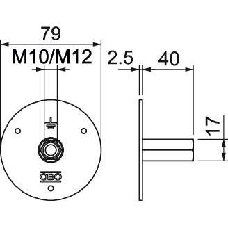 OBO Bettermann - Erdungsfestpunkt 205 DG V4A mit Doppelgewinde − 10 Stück