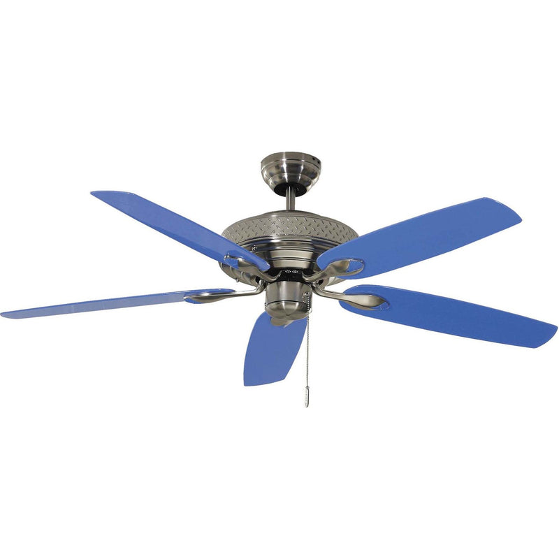 DeKo - Umluftventilator Deckenventilator BC 810-XXL BlueThund chrom matt/blau