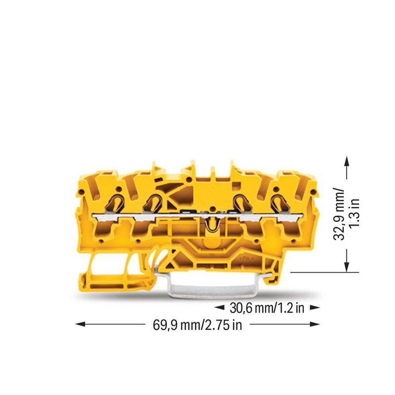 WAGO - Durchgangs-Reihenklemme 4-Leiter-Durchgangsklemme 2002-1406 Ex e II geeignet − 100 Stück