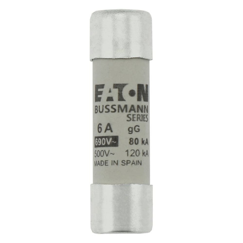 Eaton - Zylindrische Sicherung Sicherungseinsatz Nieders. CYLINDRICA#C14G6 6A AC 690V 80kA − 10 Stück