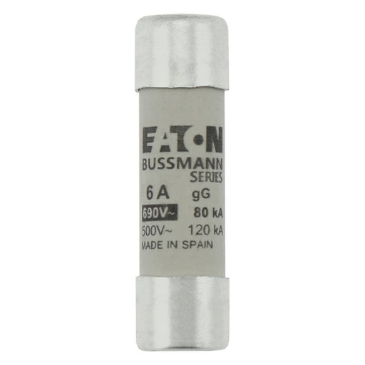 Eaton - Zylindrische Sicherung Sicherungseinsatz Nieders. CYLINDRICA#C14G6 6A AC 690V 80kA − 10 Stück