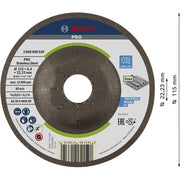Bosch - Trenn-/Schleifscheibe PRO Stainless Steel 2608600539 Schruppscheibe 115 x