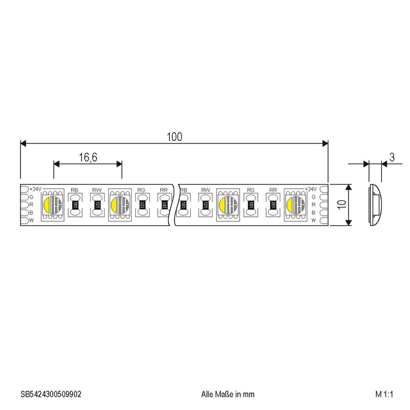 EVN Lichttechnik - Lichtschlauch/-band LED-Strip 24V SB5424150509902 5m RGBW