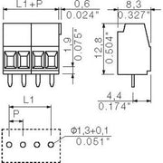 Weidmüller - Leiterplattenklemme LP Klemme Raster 3.5 LM3.5/2/90 3.2 OR − 100 Stück