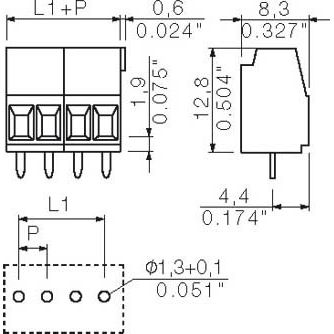 Weidmüller - Leiterplattenklemme LP Klemme Raster 3.5 LM3.5/2/90 3.2 OR − 100 Stück