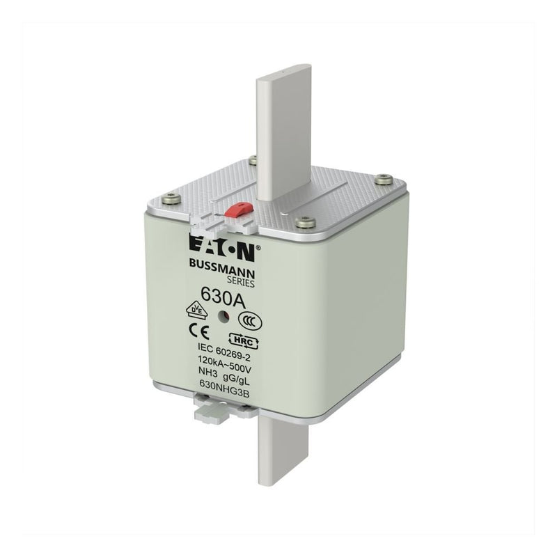 Eaton - Messersicherung Sicherungseinsatz Nieders. NH FUSE 63#630NHG3B 630A AC 500V 120kA − 3 Stück