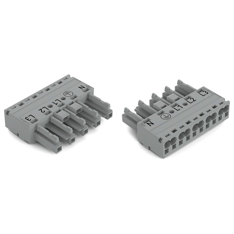 WAGO - Steckverbinder für steckbare Gebäudeinstallation Buchse 5-polig 770-245/060-000 Kod. B,grau − 50 Stück