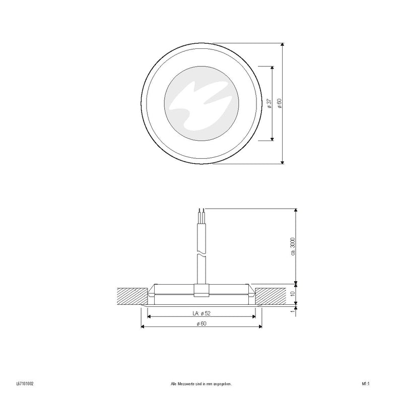 EVN Lichttechnik - Bodeneinbauleuchte LED-Bodenleuchte IP67 L67101002 3000K 12V