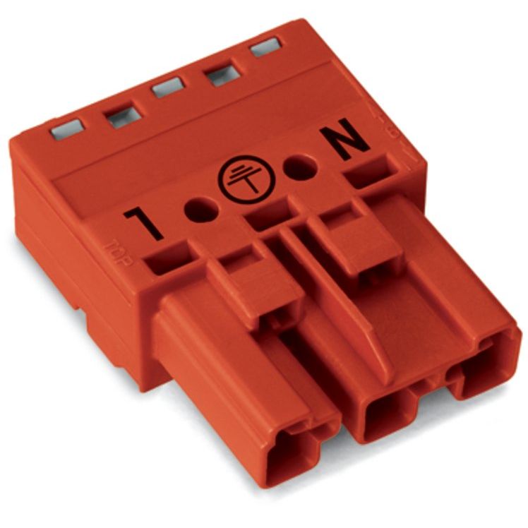WAGO - Steckverbinder für steckbare Gebäudeinstallation Stecker 770-1313 3-polig, rot − 100 Stück