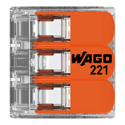 WAGO - Steckklemme Compact-Verbindungsklemme 221-413 3-Leiter bis 4qmm − 50 Stück
