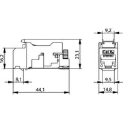 Telegärtner - Modularer Steckverbinder AMJ-S Modul 2G 100023203 Cat.6A T568A KompISO − 24 Stück
