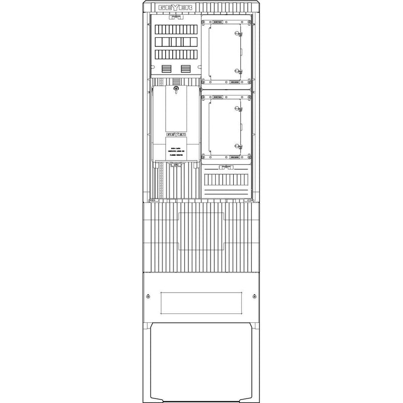 ABN - Zähler-Komplettschrank Zähleranschlusssäule SZ205ZZ2403 2 ZP 4pol