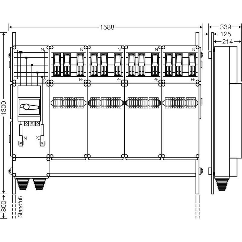 Hensel - Verteilerschrank für Energieversorgung Ladeverteiler Mi EV 43kW 12000 b. z. 12 Ladepunkte