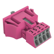 WAGO - Geräteanschluss für steckbare Gebäudeinstallation Snap-In-Stecker 890-794/081-000 4-polig,Kod. B,pink − 50 Stück