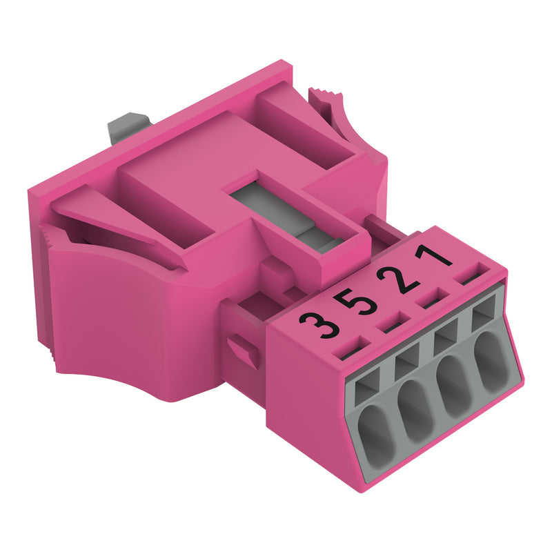 WAGO - Geräteanschluss für steckbare Gebäudeinstallation Snap-In-Stecker 890-794/081-000 4-polig,Kod. B,pink − 50 Stück