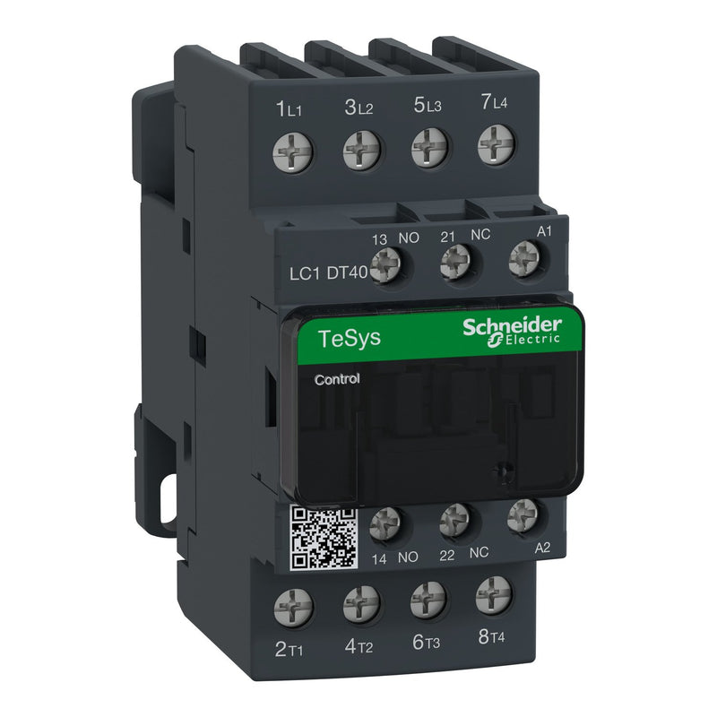 Schneider Electric - Leistungsschütz zum Schalten von Wechselstrom Leistungsschütz LC1DT40B7 40A,24VAC,50/60Hz
