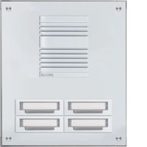 Elcom - Klingeltableau für Türkommunikation AP-Türstation TAP-4/2 RAL9016 4Taster, 2-reih,ws