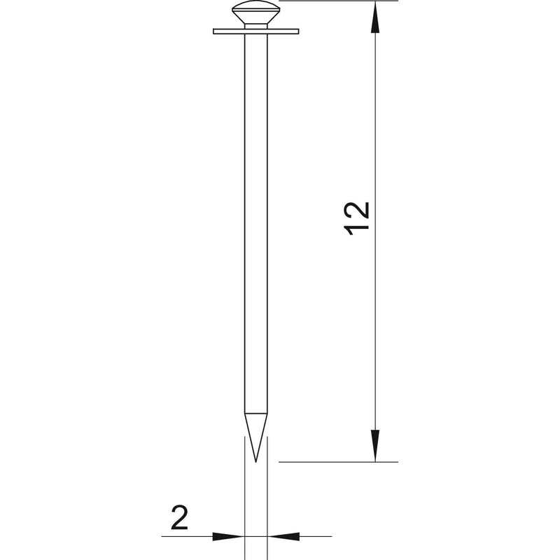 OBO Bettermann - Nagel IMPU-Stahlnadel 500 12 blau − 100 Stück