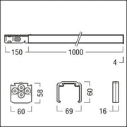 Zumtobel - Elektrisches Zubehör/Ersatzteile für Leuchten Ausspeisung flex. TECTON TA-F WH IP64 ws − 1 Stück