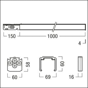 Zumtobel - Elektrisches Zubehör/Ersatzteile für Leuchten Ausspeisung flex. TECTON TA-F WH IP64 ws − 1 Stück