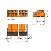 WAGO - Kabelsteckverbinder für Leiterplattensteckverbinder 1-Leiter-Federleiste 2231-708/026-000 Push-inCAGECLAMP,or − 25 Stück