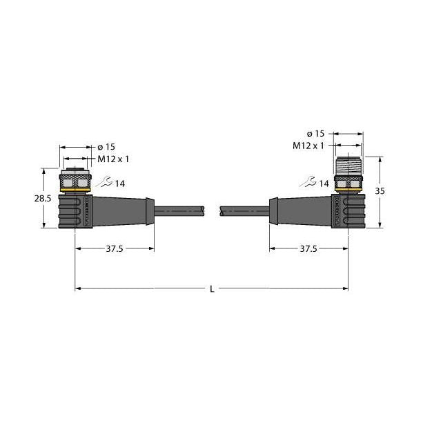 Turck - Konfektioniertes Sensor-Aktor-Kabel Aktuator- u. Sensorleitung WKS4.4T0.3WSS4.4TTXL PUR