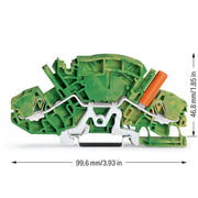 WAGO - Schutzleiter-Reihenklemme Schutzleiterklemme 2007-8807 − 20 Stück