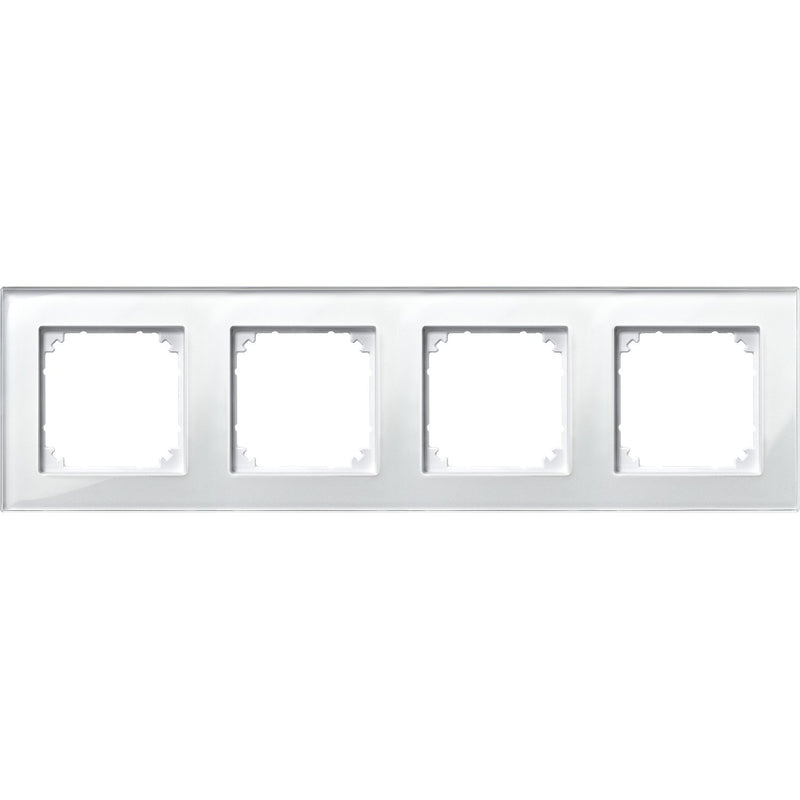 Merten - Abdeckrahmen Rahmen Glas 4f.bril/ws 489419 waage/senkrecht
