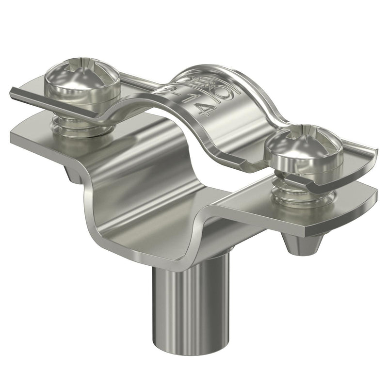 OBO Bettermann - Befestigungsschelle für Kabel/Rohre Abstandschelle ASG 732 14 A4 m. Gewindea. 12-14mm − 25 Stück