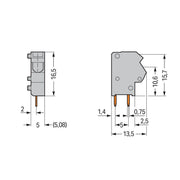 WAGO - Leiterplattenklemme Anreihbare Leiterplattenk. 254-451 2,5mm² − 100 Stück
