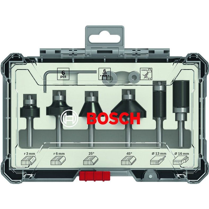 Bosch Power Tools - Werkzeugset PRO Kantenfräser-Set, 2607017468 6 mm, 6-tlg  − 1 Stück
