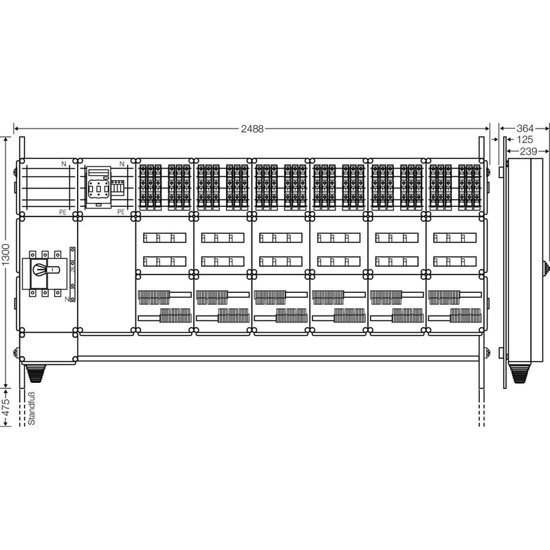 Hensel - Verteilerschrank für Energieversorgung Ladeverteiler Mi EV 11kW 36101 f.36 Ladep. a 11kW