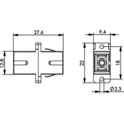 Telegärtner - LWL-Kupplung SC Kupplung, Multimode 100007249 Keramikh. türkis
