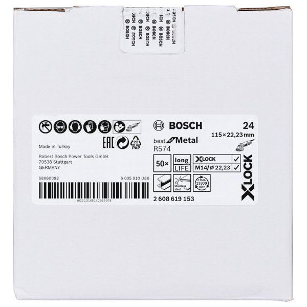 Bosch - Trenn-/Schleifscheibe PRO R574 X-Lock 2608619153 Fiberscheibe 115 mm