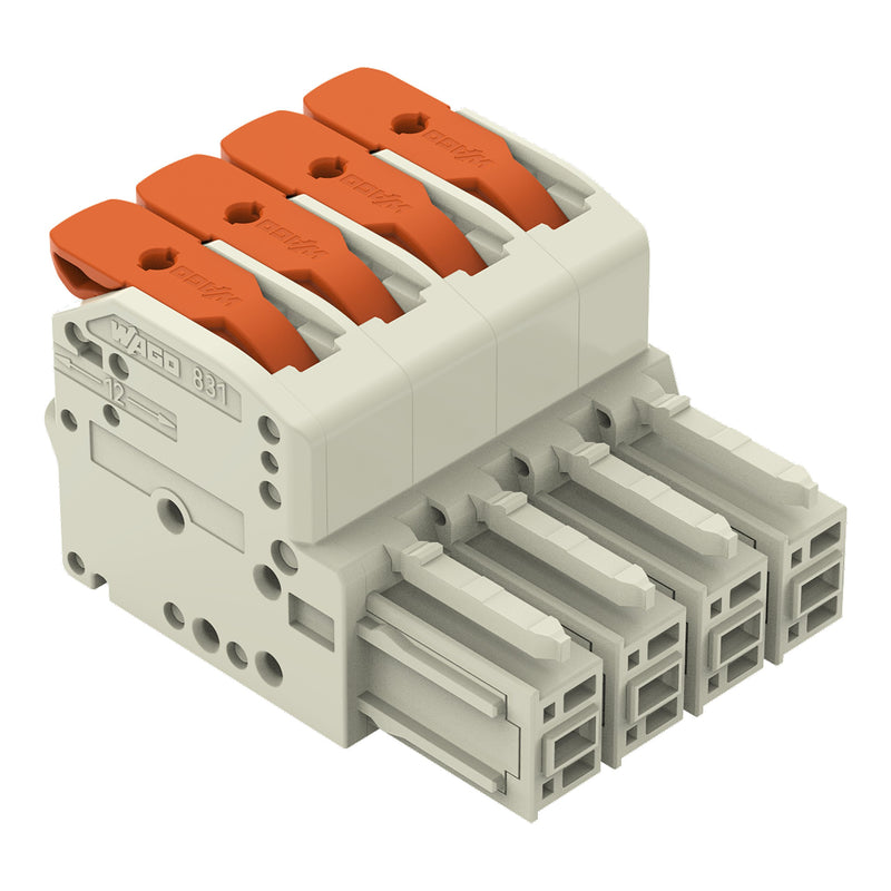 WAGO - Ein- und mehrpolige Klemmenleiste 1-Leiter-Federleiste 831-1104/000-004 Push-in CAGECLAMP,sw − 24 Stück