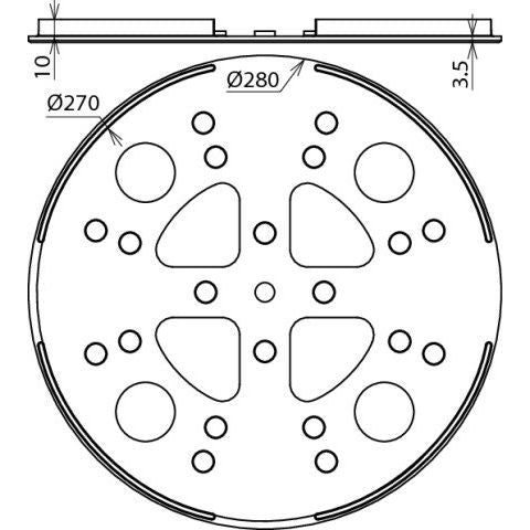 DEHN - Sockel für Fangeinrichtung Blitzschutz Unterlegplatte Kunststoff ULP KS D280 SW D280mm sw