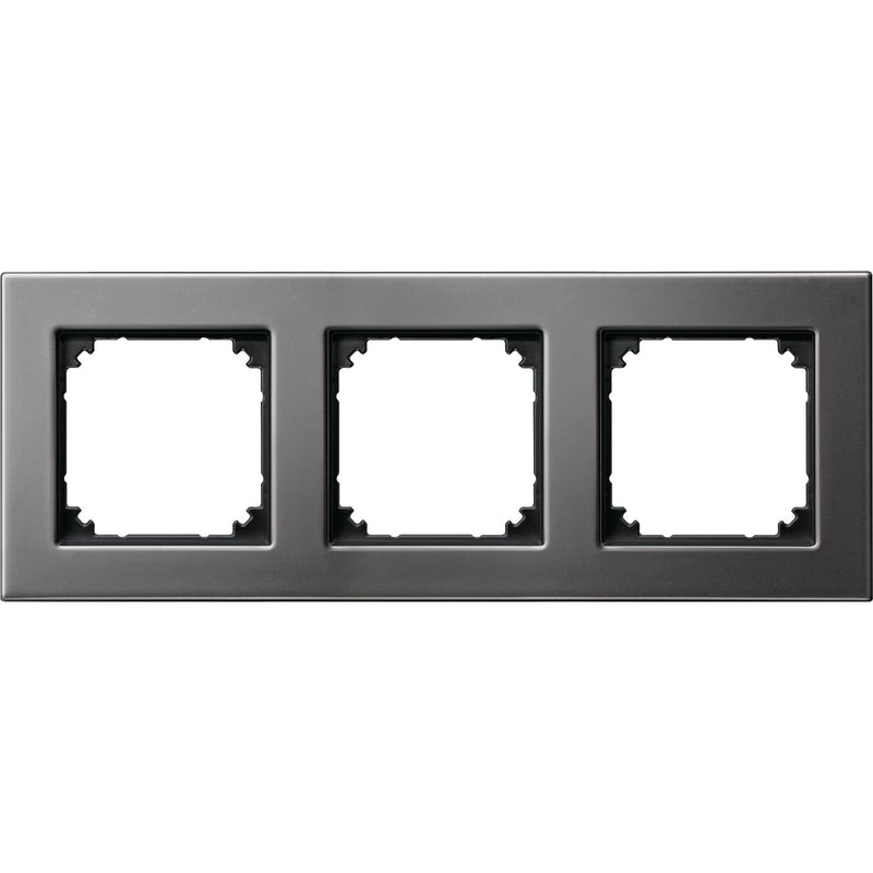 Merten - Abdeckrahmen Metallrahmen 3f.rho/gr 475314 waage/senkrecht